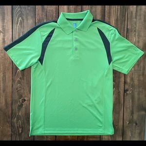 PGA Tour Men’s Lime Green and Black Airflux Polo - Size Medium
